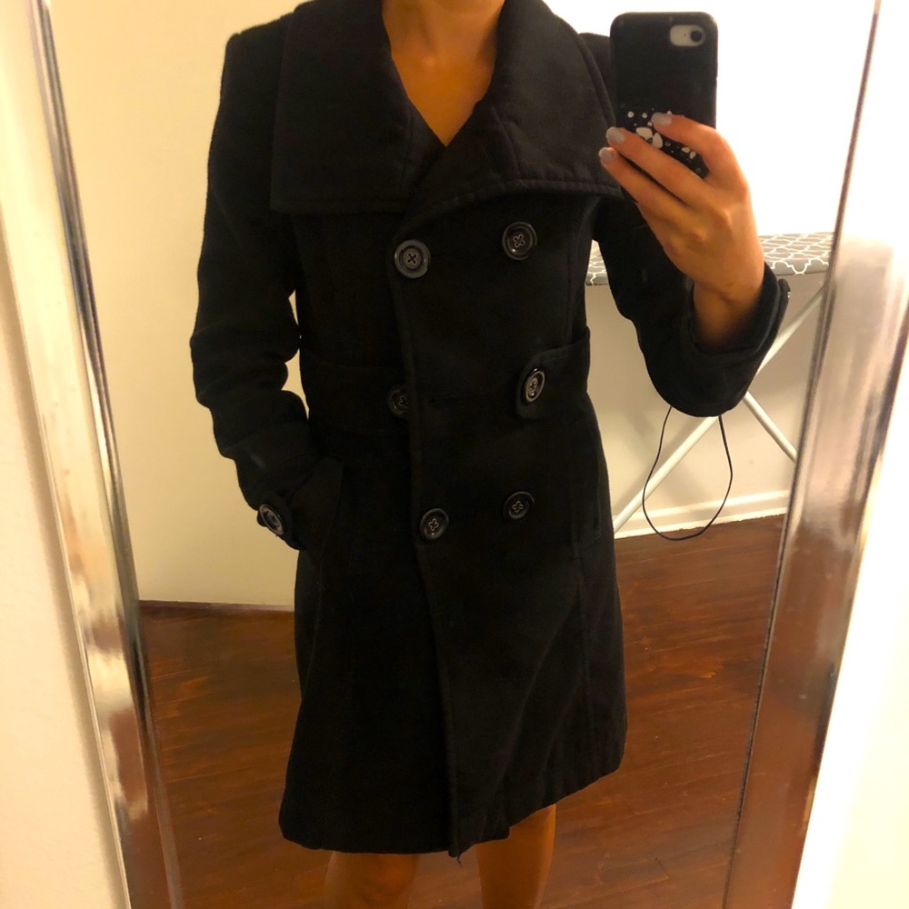 Black midi coat